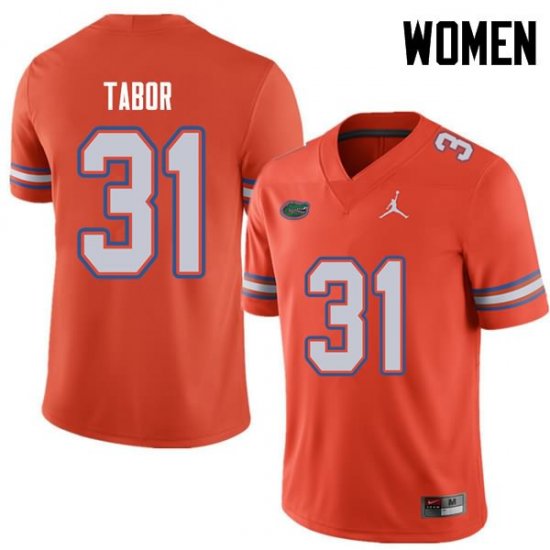 Women's Florida Gators #31 Teez Tabor NCAA Jordan Brand Orange Authentic Stitched College Football Jersey DHX7362BC